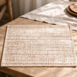 Off-White Woven Square Cotton-Linen Placemat